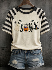 Women's Ghost Print Casual T-Shirt