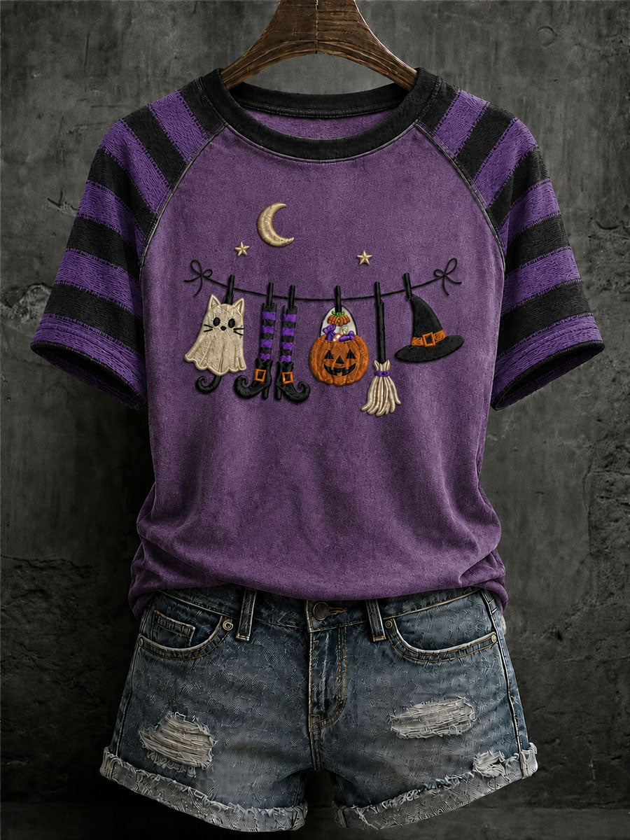 Women's Ghost Print Casual T-Shirt