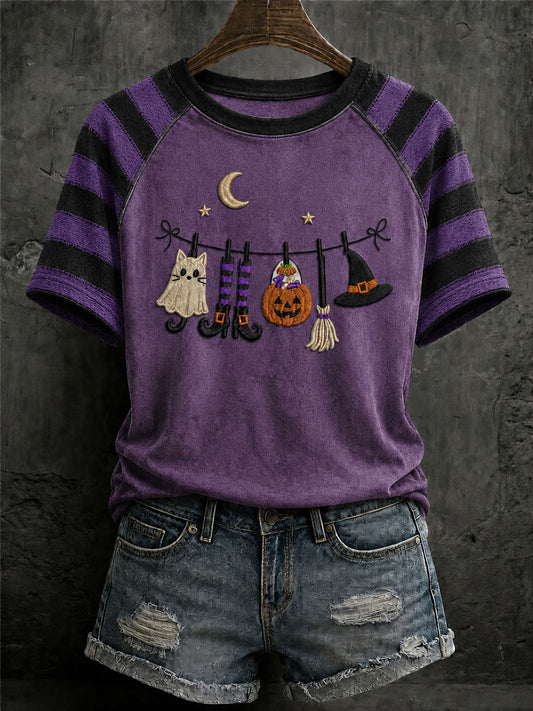 Women's Ghost Print Casual T-Shirt