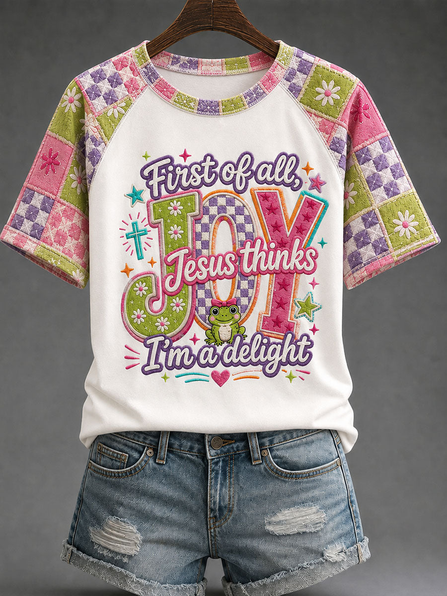 Women's 'Jesus Thinks I'm A Delight' Printed Casual T-Shirt