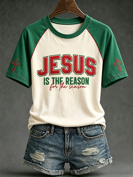 Women's Faith Theme Print Pattern Printed Leisure Round Neck T-shirt