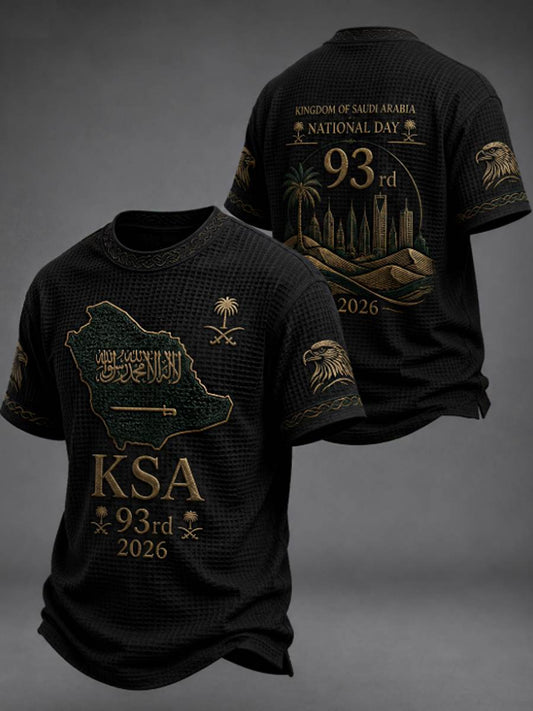 Men's Saudi National Day Waffle Short Sleeve Tee