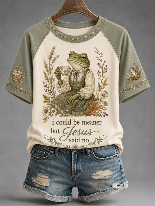 Women's Funny Christ Print Casual T-shirt