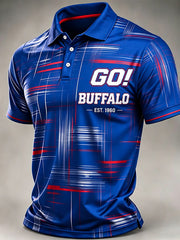 Men's Football Lover Buffalo Print Polo