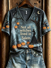 Women's Halloween pattern printed casual short-sleeve T-shirt