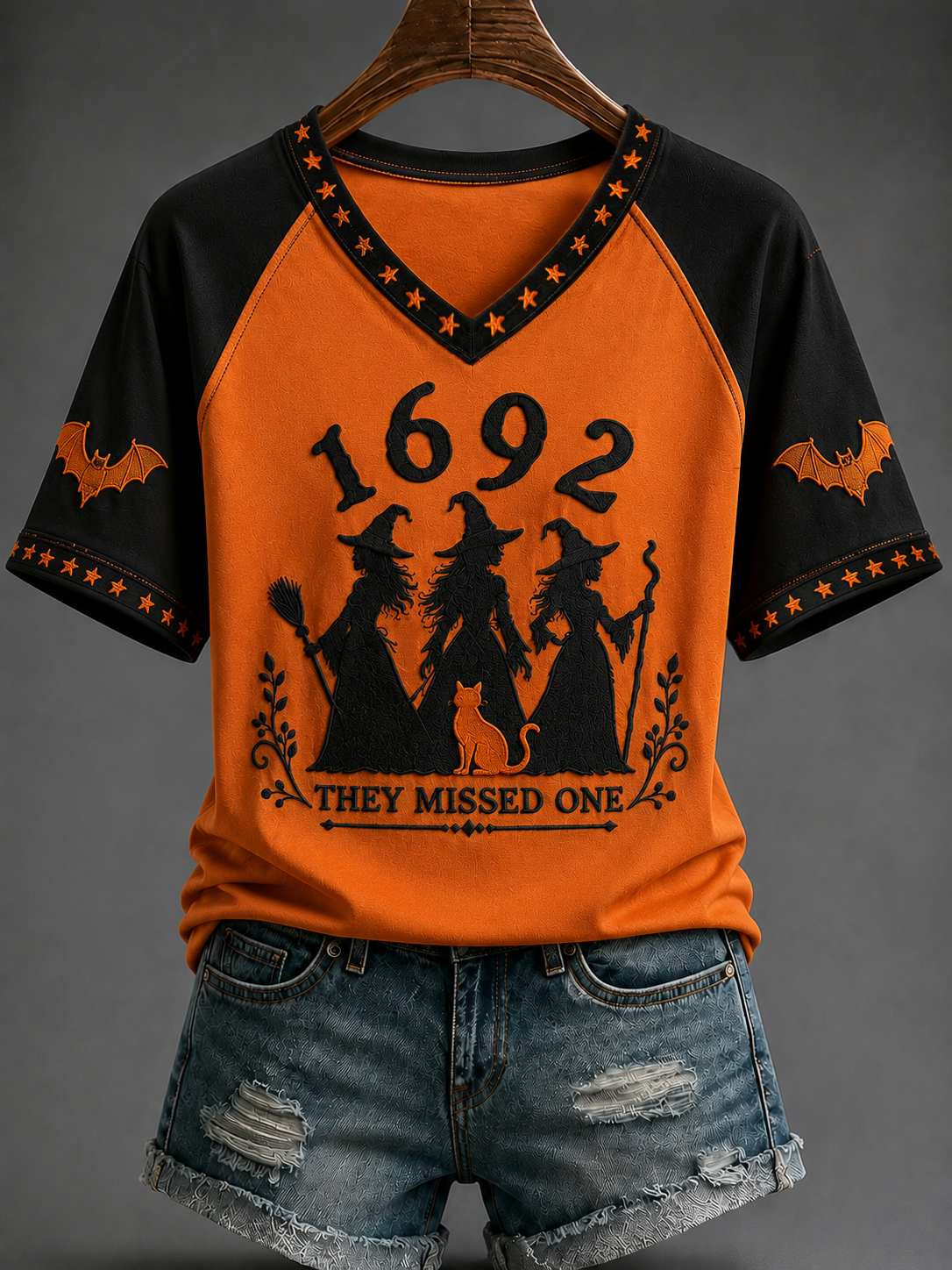 Women's 1692 They Missed One V-neck Off-shoulder Short-sleeved T-shirt