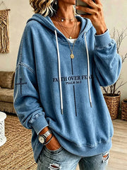 Women’s 'Faith Over Fear' Printed Casual Hoodie