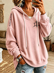 Women's 'WALK BY FAITH' Printed Casual Hoodie