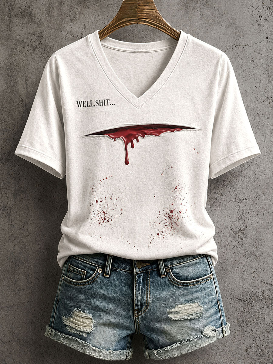 Women's Well Shit Bloodstain T-Shirt