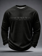 Men's The Way The Truth The Life Waffle Long Sleeve T-Shirt