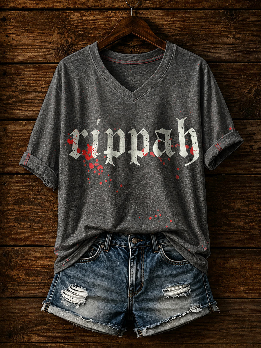Women's Funny Halloween Vampire Art Printed T-shirt