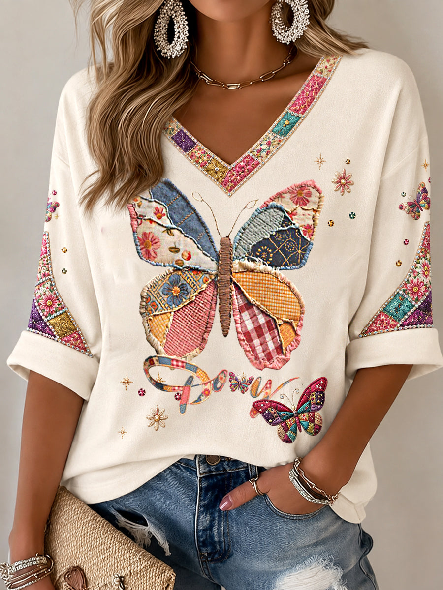 Women's Country Music Legend Tribute Half-Sleeves V-Neck T-Shirt