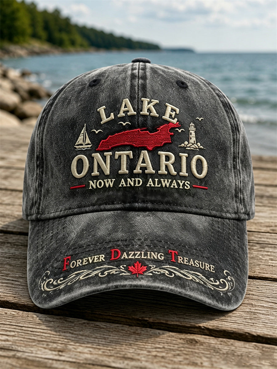 Unisex Lake Ontario Now & Always Forever Dazzling Treasure Print Cap
