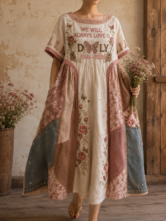 Women's Country Music Lover Queen of Country Floral Art Printed Dresses
