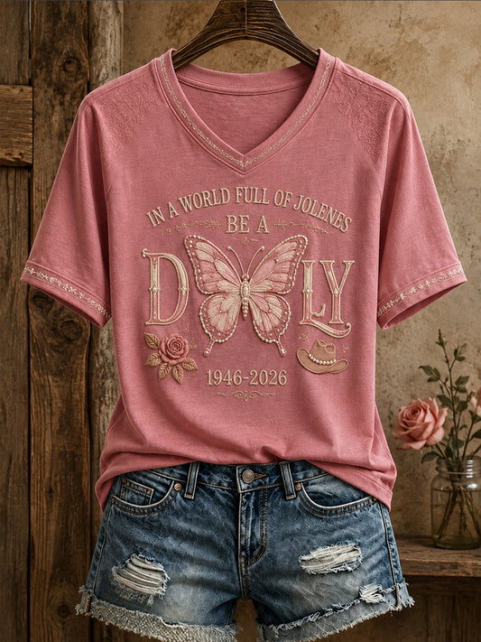 Women's Country Music Lover Queen of Country Floral Art Printed T-shirt