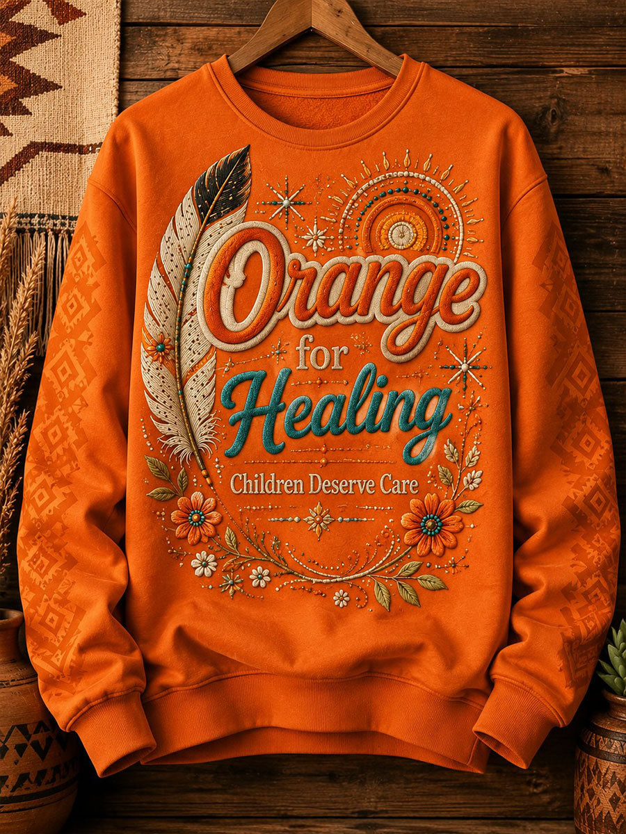 Women's  Orange For Healing Children Deserve Care Sweatshirt