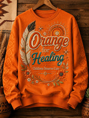 Women's  Orange For Healing Children Deserve Care Sweatshirt