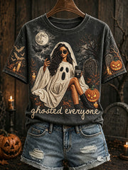 Women's Halloween "ghosted everyone" T-shirts