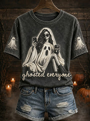Women's Halloween "ghosted everyone" T-shirts