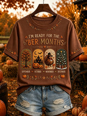 Women's Vintage I'm Ready For The 'ber Months Print Short-sleeved T-shirt