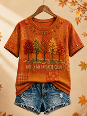 Women's Fall Is My Favorite Color Printed short-sleeved T-shirt