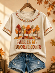 Women's Fall Is My Favorite Color Printed short-sleeved T-shirt