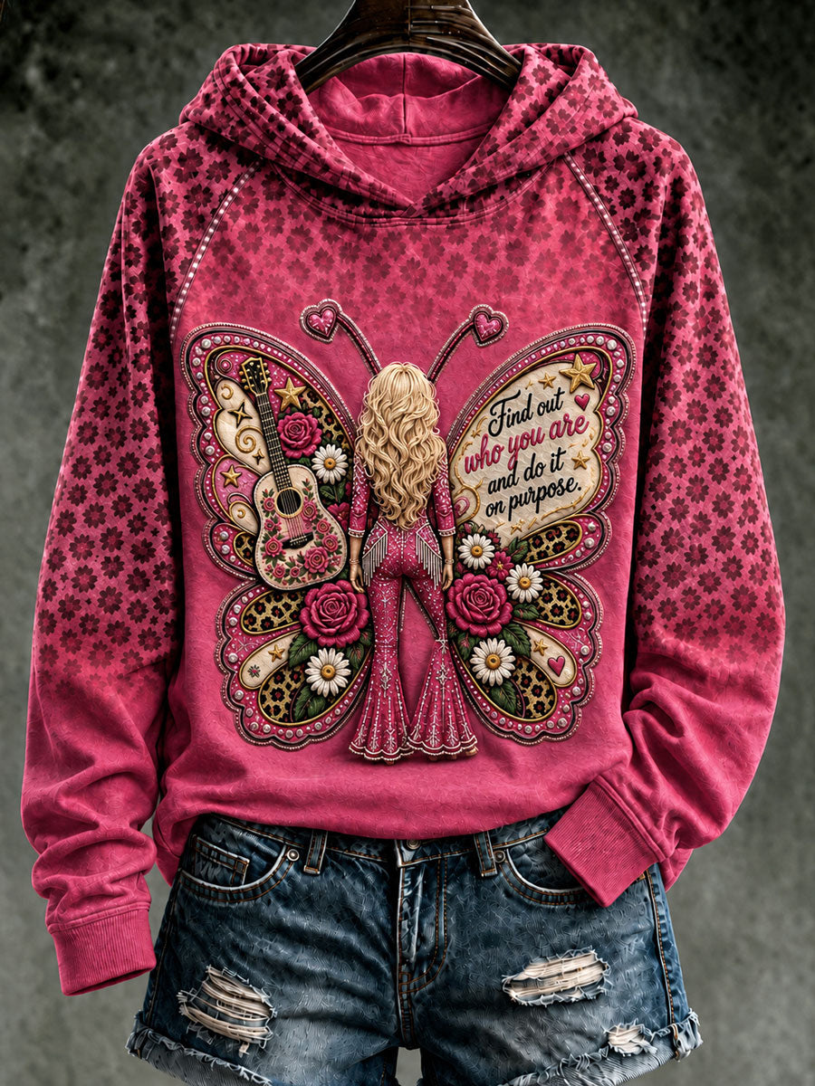 Women's Country Music Queen Print Casual Hoodie