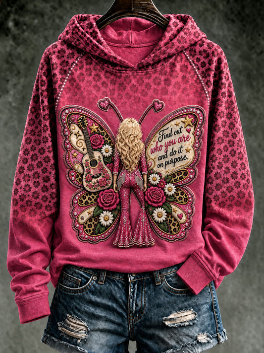 Women's Country Music Queen Print Casual Hoodie
