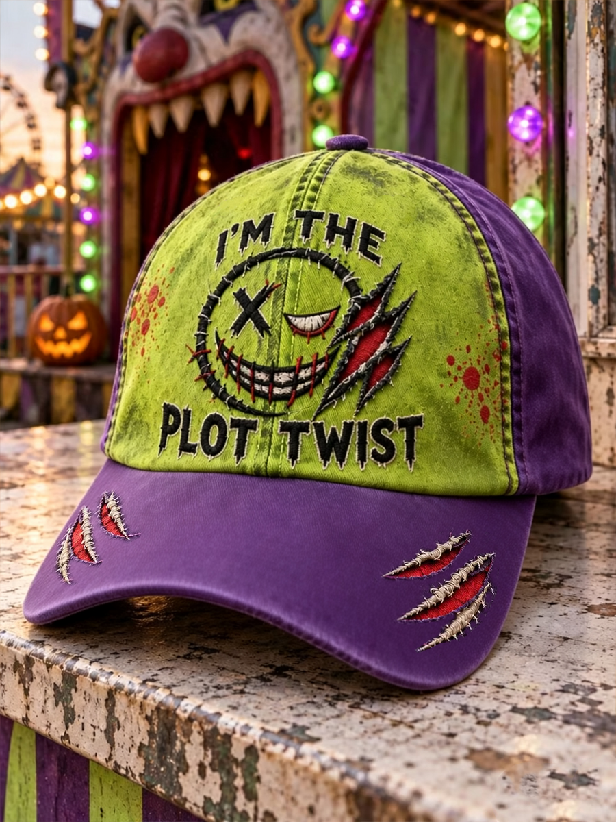 Unisex Halloween Creepy Smiley Face Scratch Print Hat